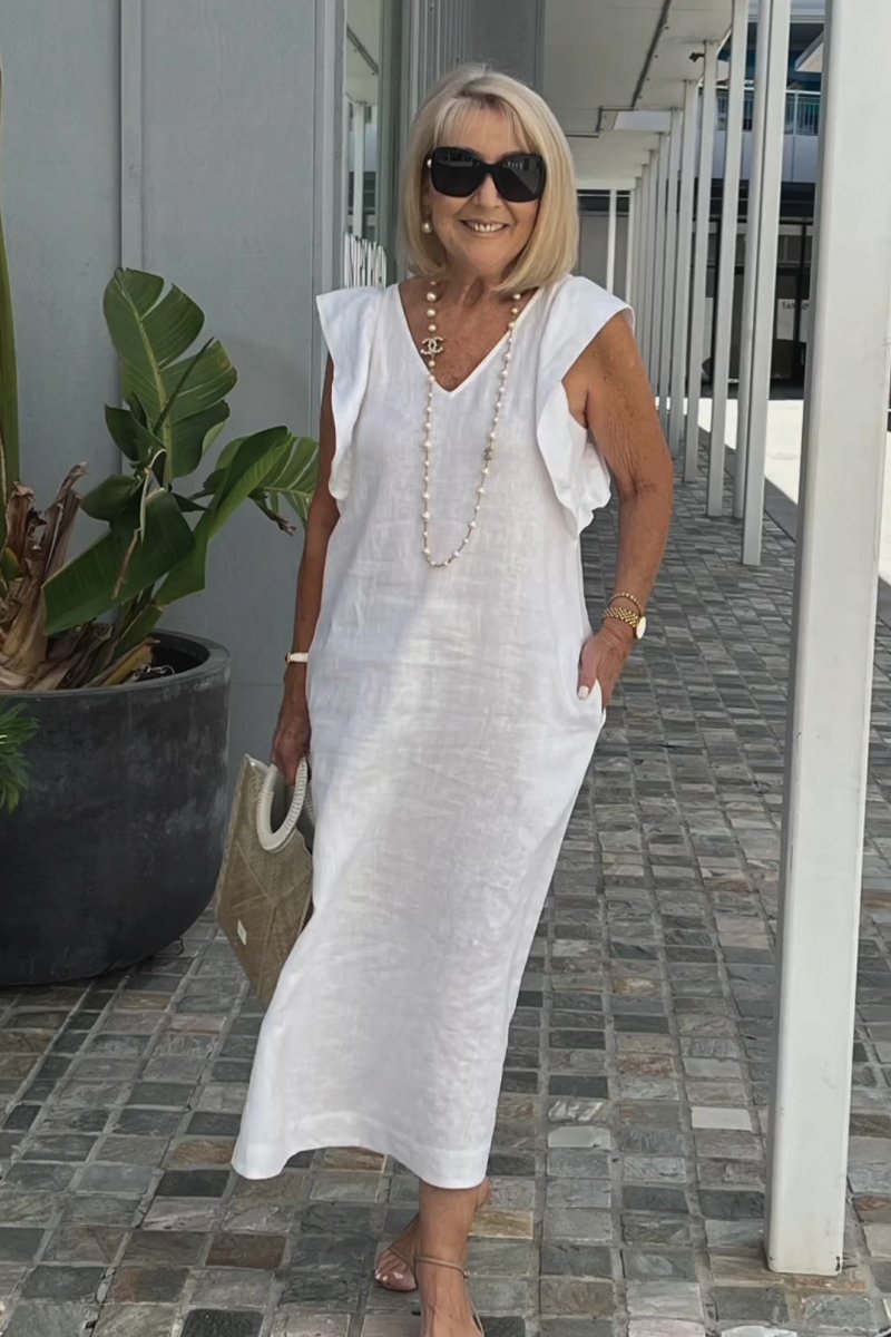 WW | Lässiges Kleid aus Baumwolle und Leinen