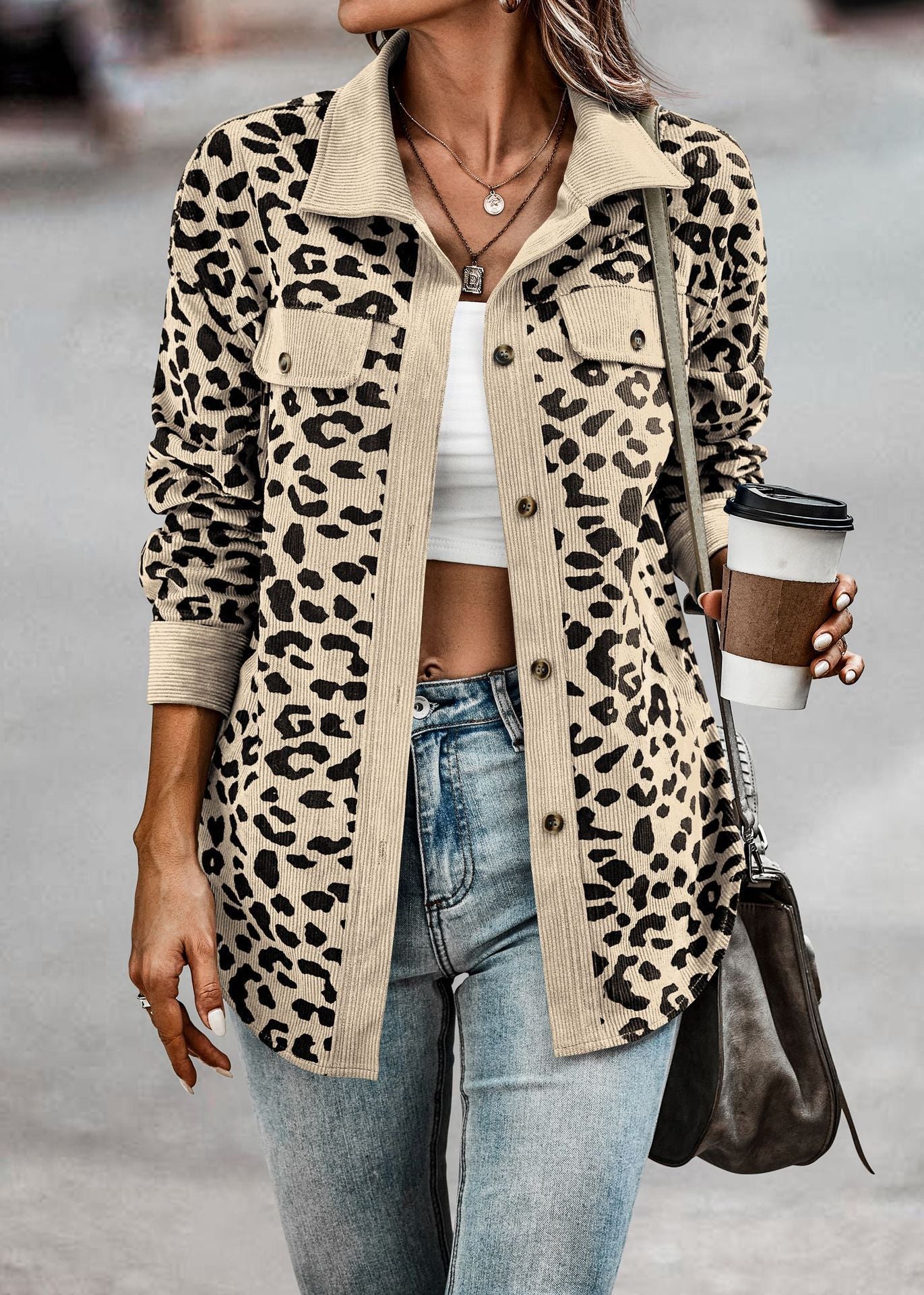 WW | Women's Chic Leopard Print Jacket