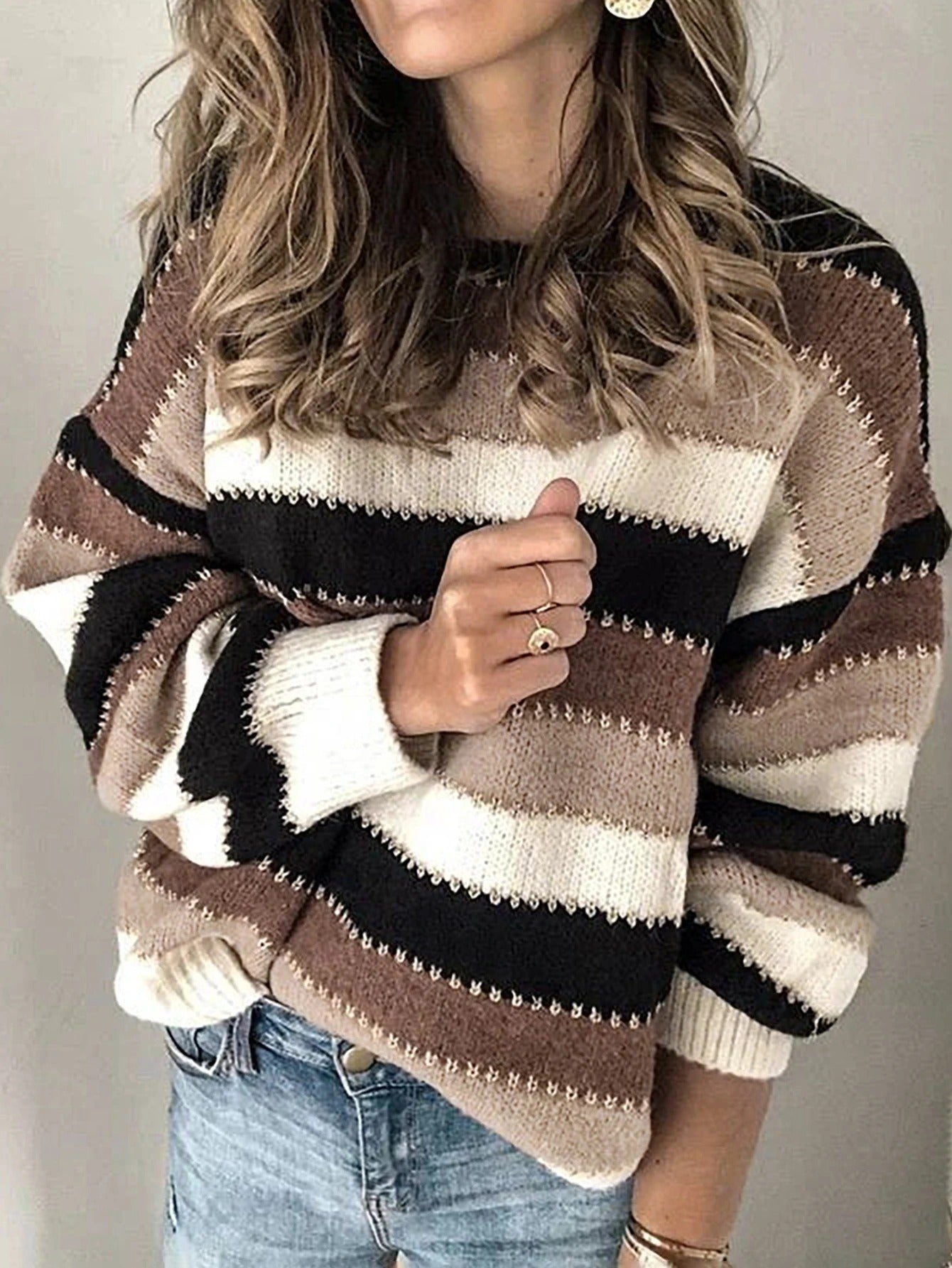 WW | Gestreifter Strickpullover