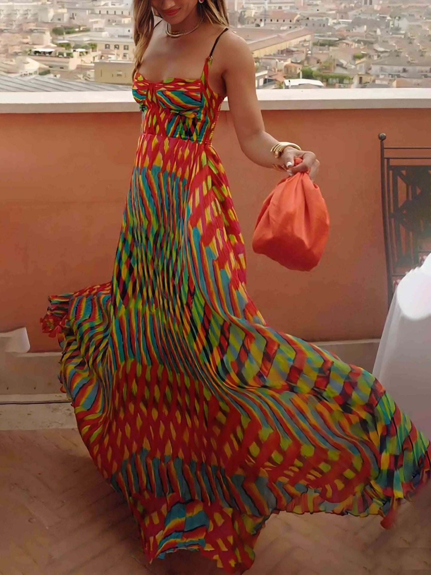 Elegant Personalized Printed A-Line Maxi Dress