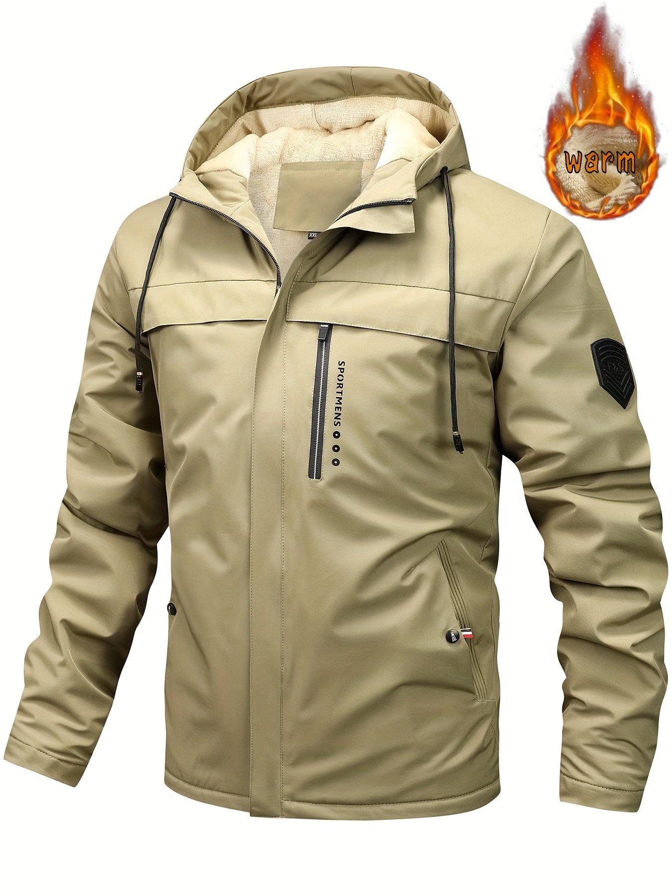 WW | Men's Fleece Hooded Jacket For Outdoor Activities - Perfect for Outdoor Activities