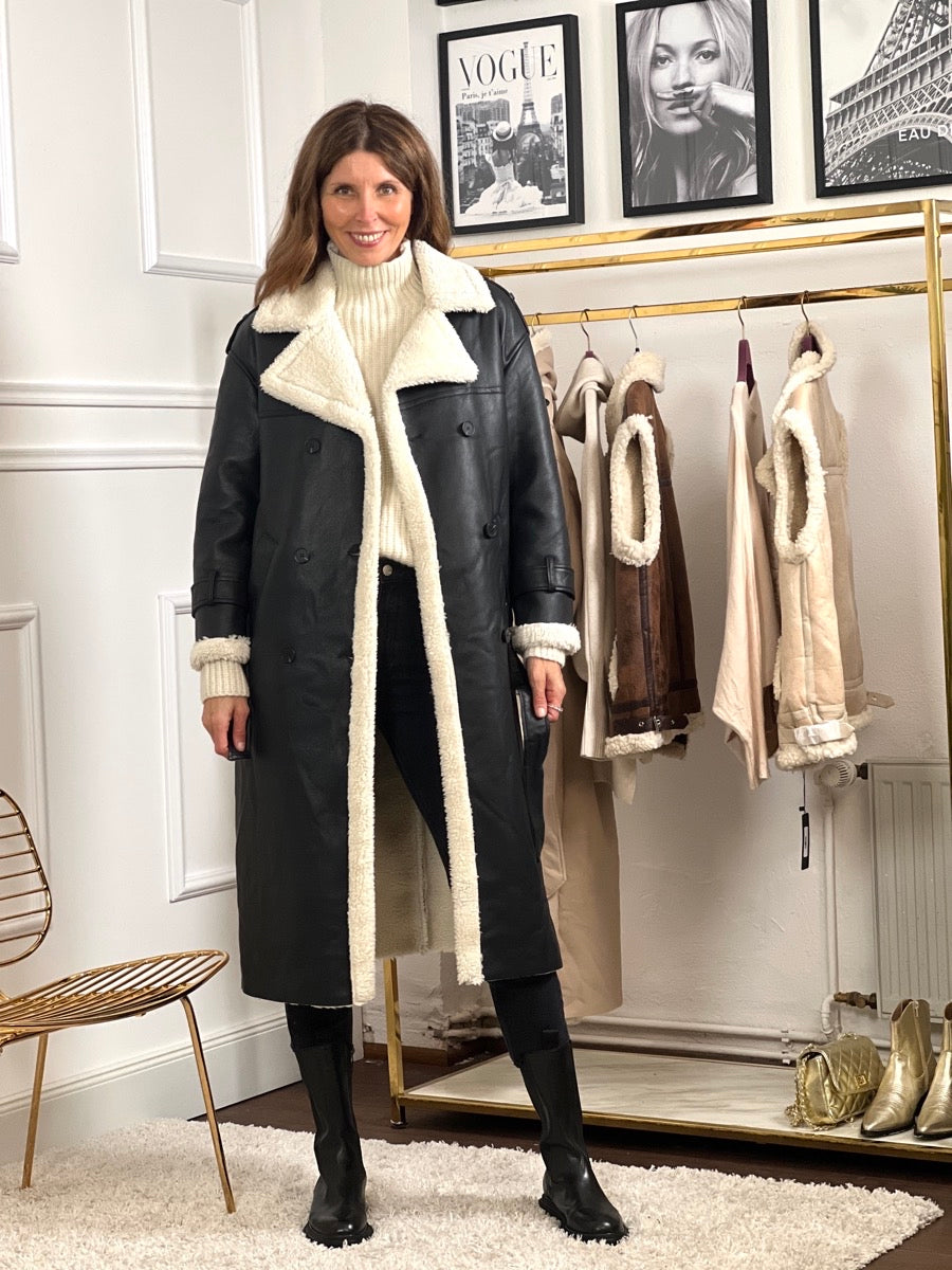 WW | Women's Soft Faux Fur Belt at the Waist Elegant Long Style