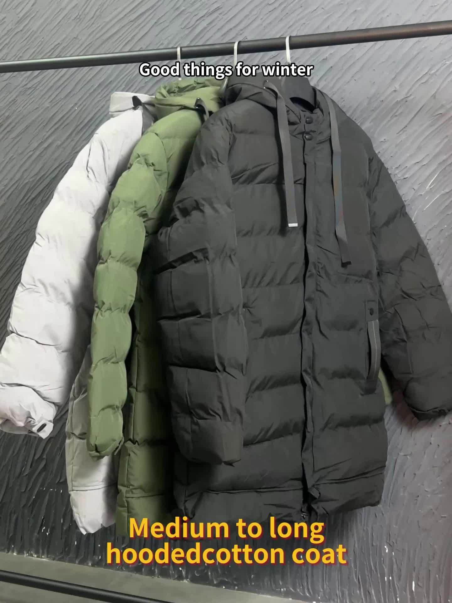 WW | Hooded Cotton Material With Large Pocket And Drawstring Winter Jacket For Men - Perfect for Outdoor Activities