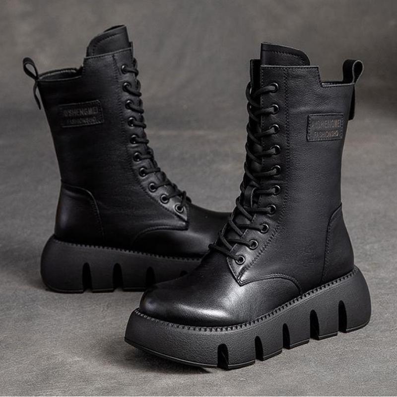 WW | Combat Boots mit Plateau & Reißverschluss - Streetstyle & Edge