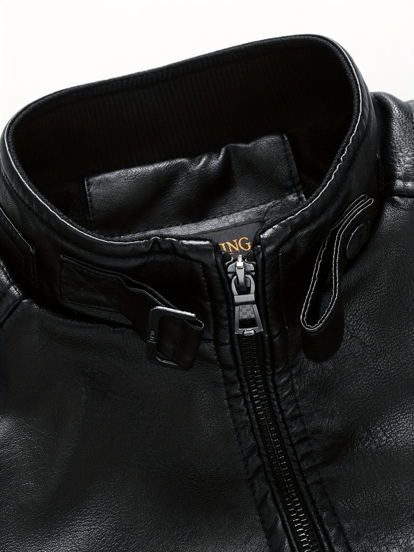 WW | Stylische Lederjacke mit Reißverschluss Taschen