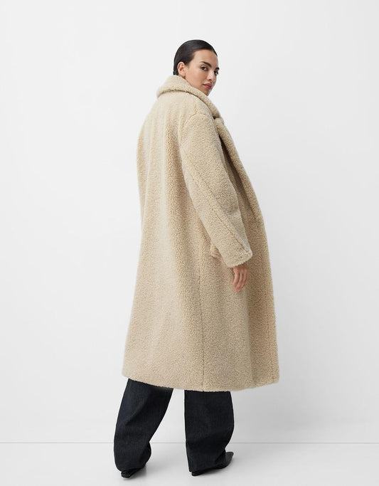WW | Lange Flauschige Teddyjacke Damen