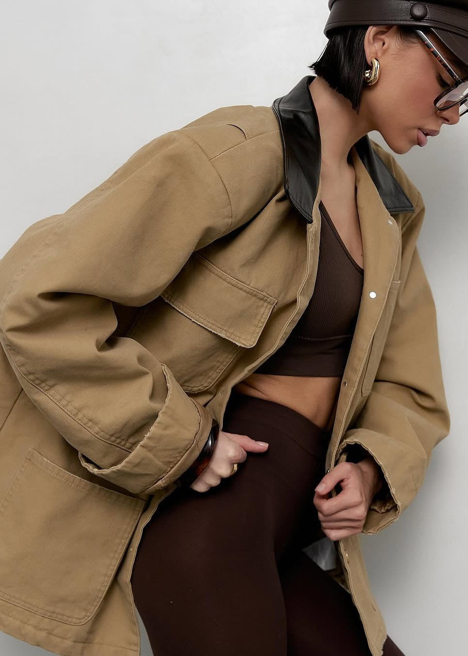 WW | Terrain - Canvas Utility Jacke mit Kunstlederkragen
