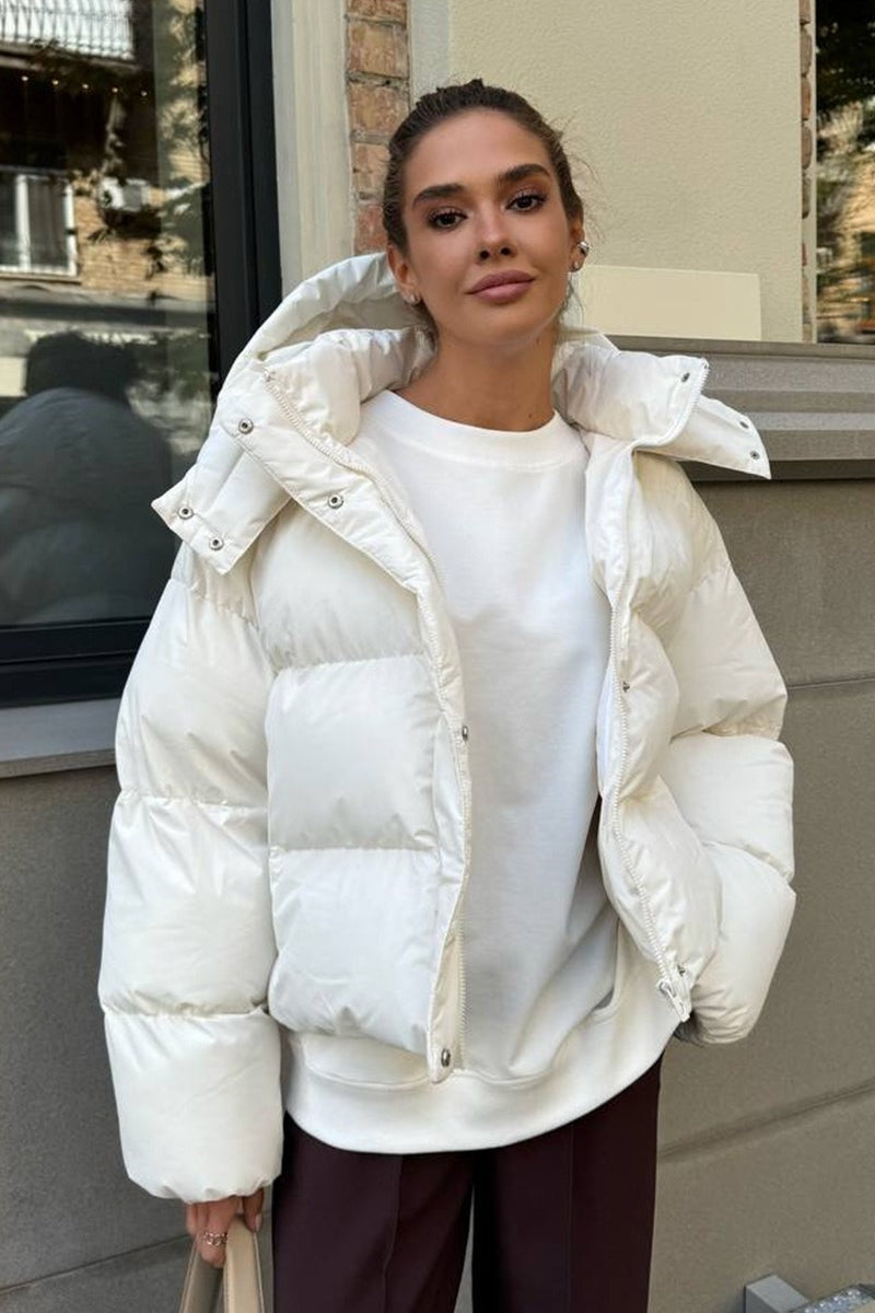 WW | Passform Gekürzte Kapuzenpuffjacke