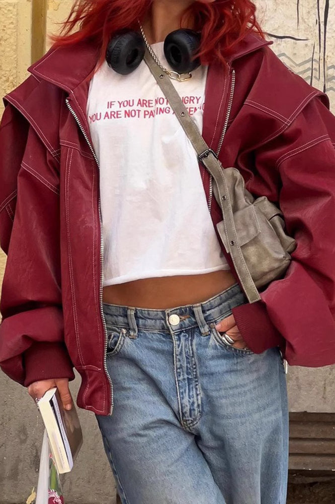 WW | Faux Leather Zip Jacket