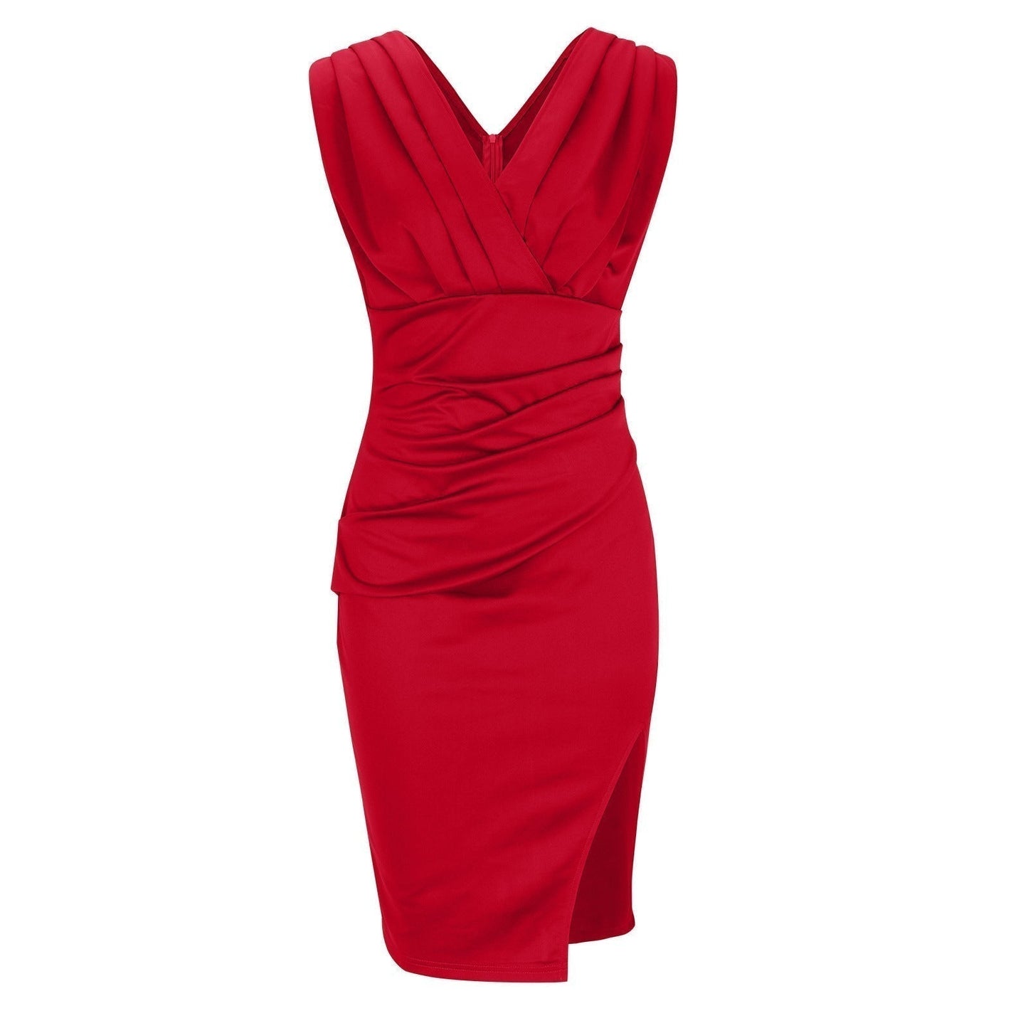 Estelle | Form-fitting dress with V-neck and slit