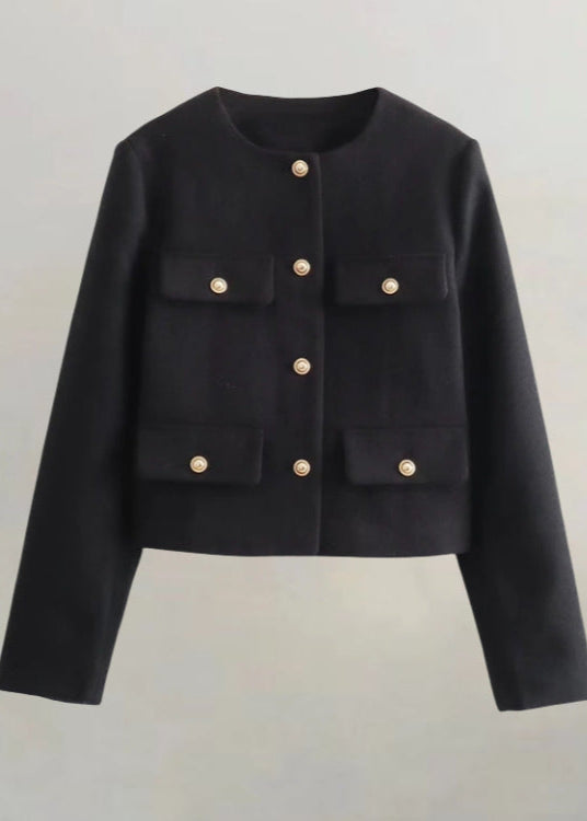 WW | Tweed cropped Jacket – Klassische Eleganz mit goldenen Knopfakzenten
