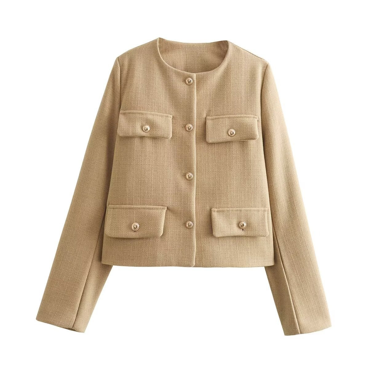 WW | Hals Einfarbig Einreiher Jacke