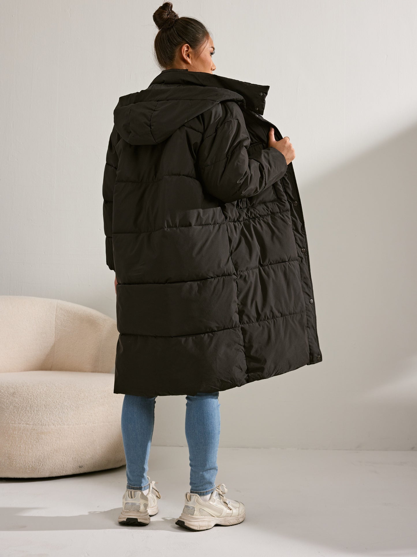 WW | Mid-Length Fleece Winter Jacket with Hood for Women - Perfect for Winter Days