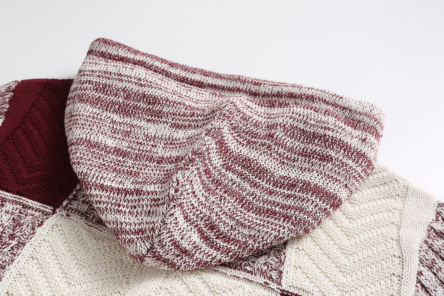 WW | Kapuze Strickdesign Patchwork Muster Bequeme Passform