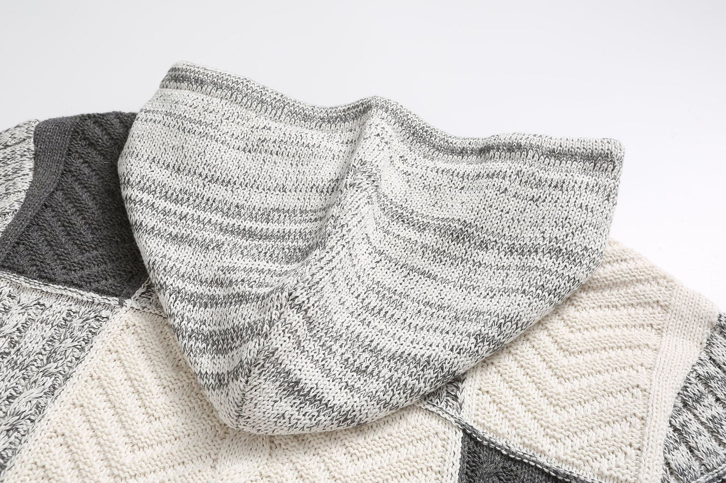 WW | Kapuze Strickdesign Patchwork Muster Bequeme Passform