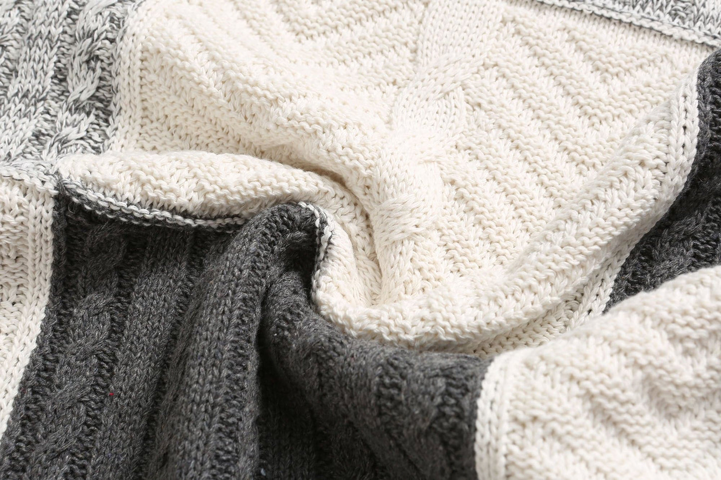 WW | Kapuze Strickdesign Patchwork Muster Bequeme Passform