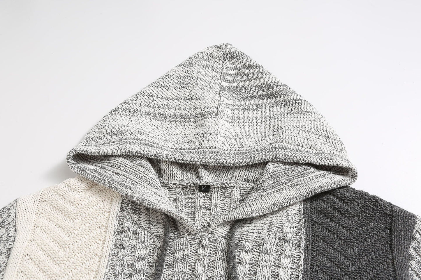 WW | Kapuze Strickdesign Patchwork Muster Bequeme Passform