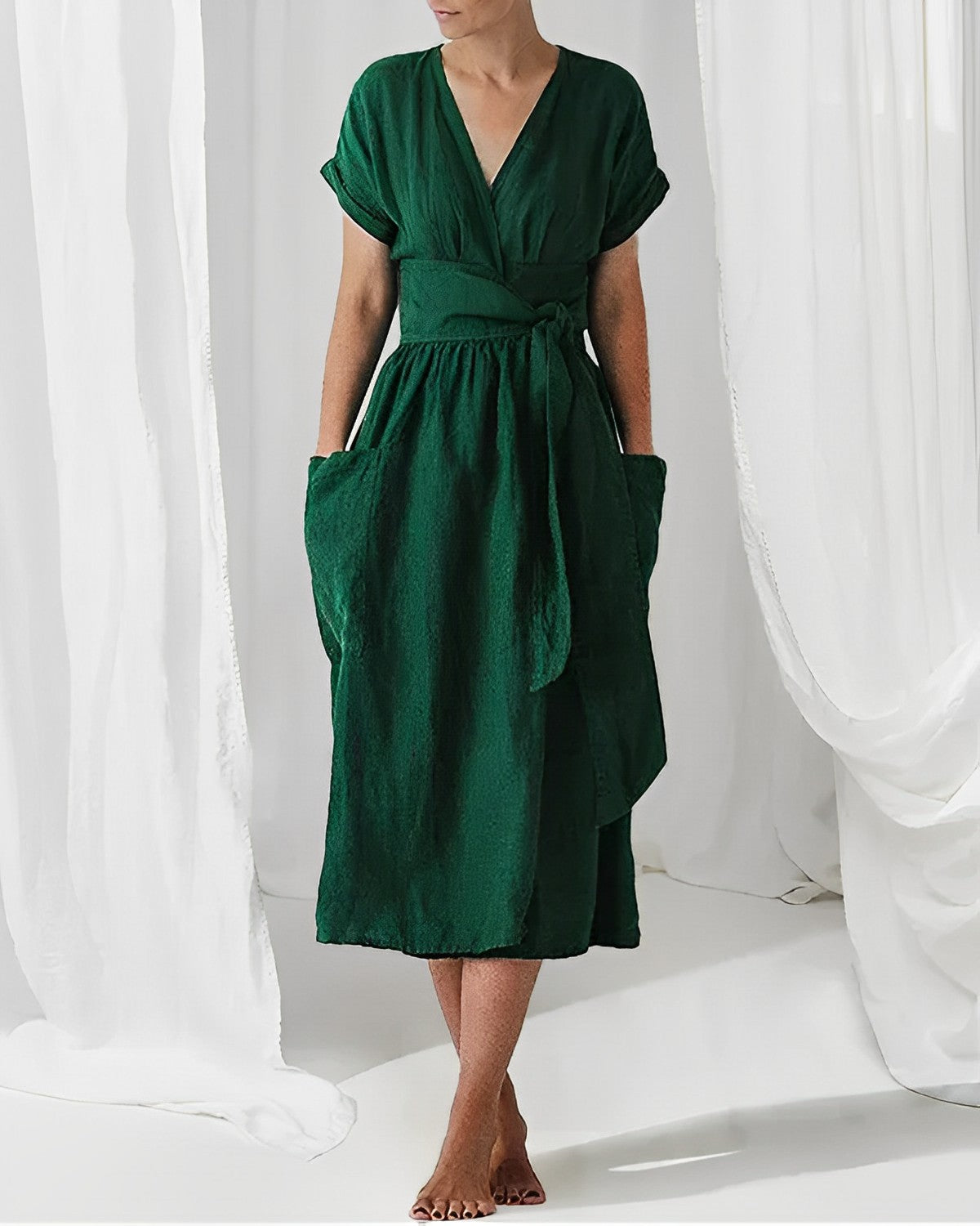 WW - Strickkleid mit Schnürung und Taschen