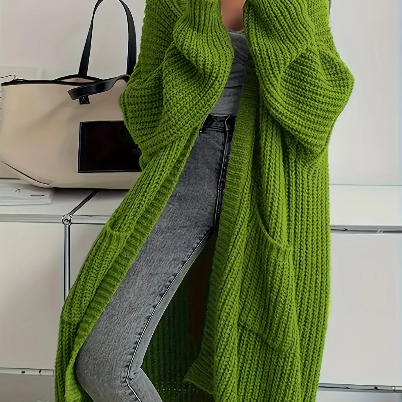 WW | Cozy knit cardigan with belt for women