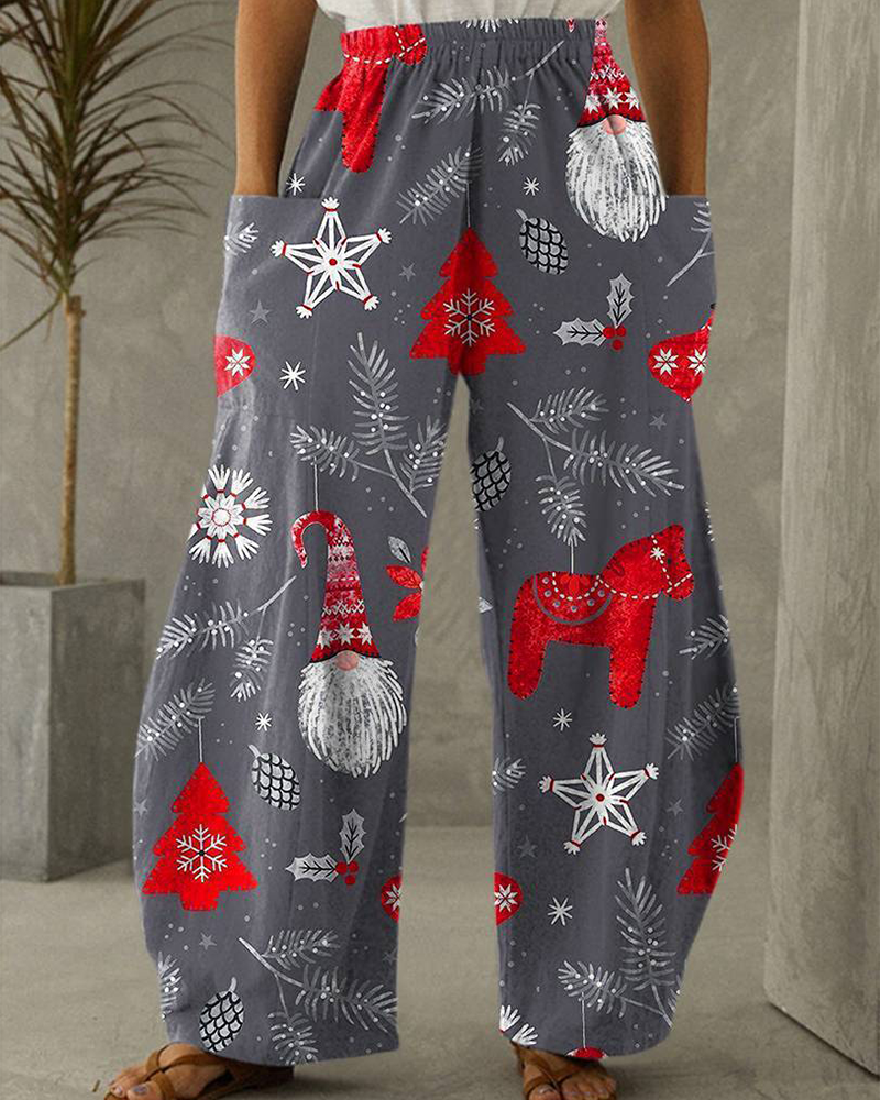 WW | Christmas Print Casual Trousers
