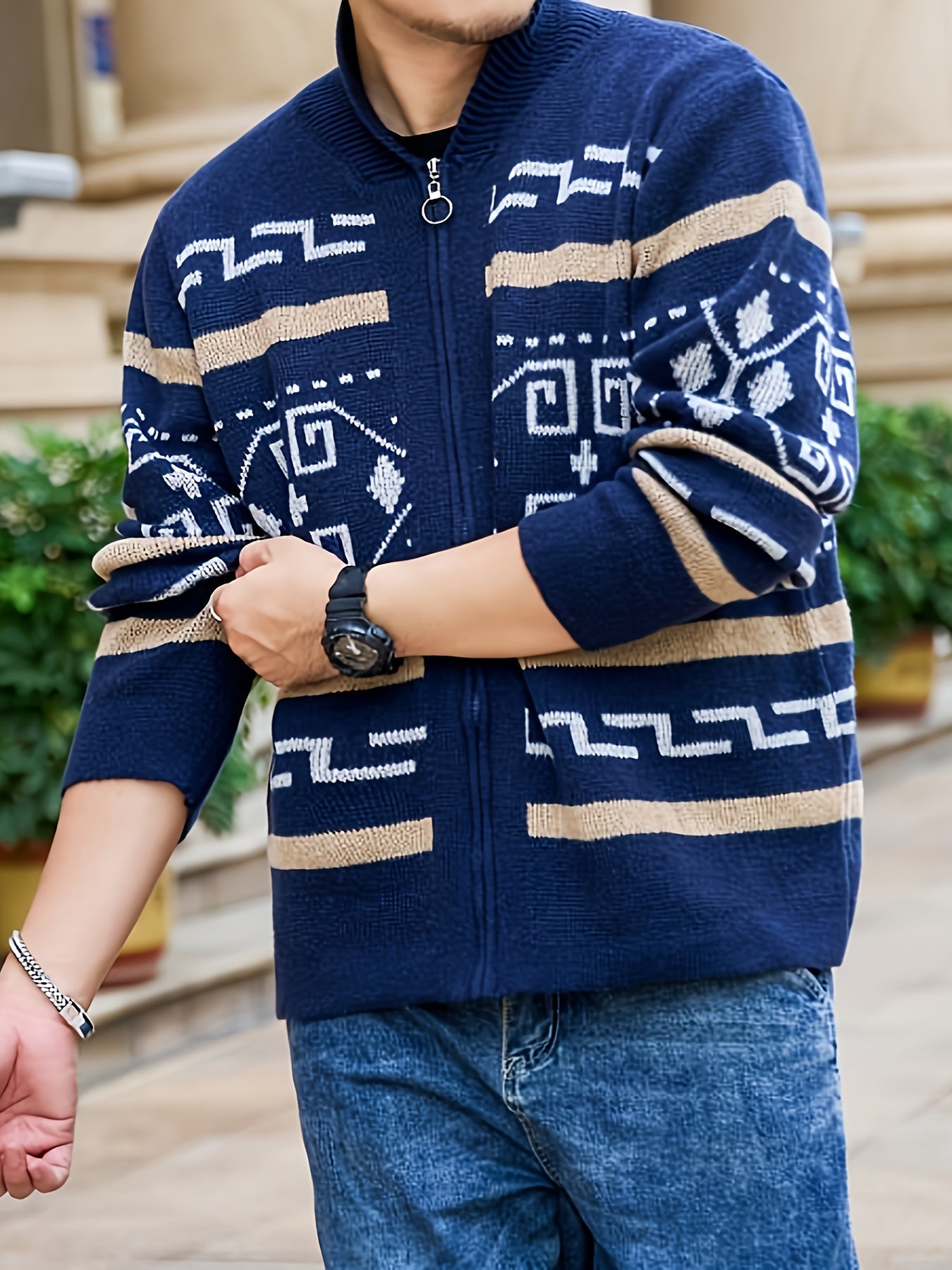 WW | Lässige Herren-Strickjacke mit Reißverschluss