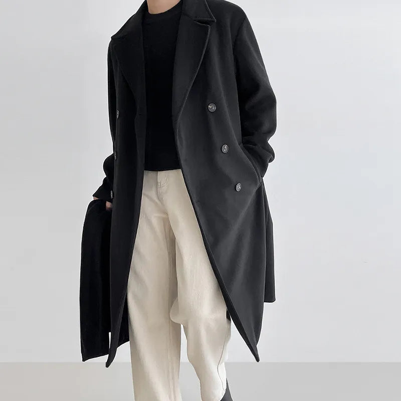 WW | Mittel langer Herrenmantel für Herbst und Winter