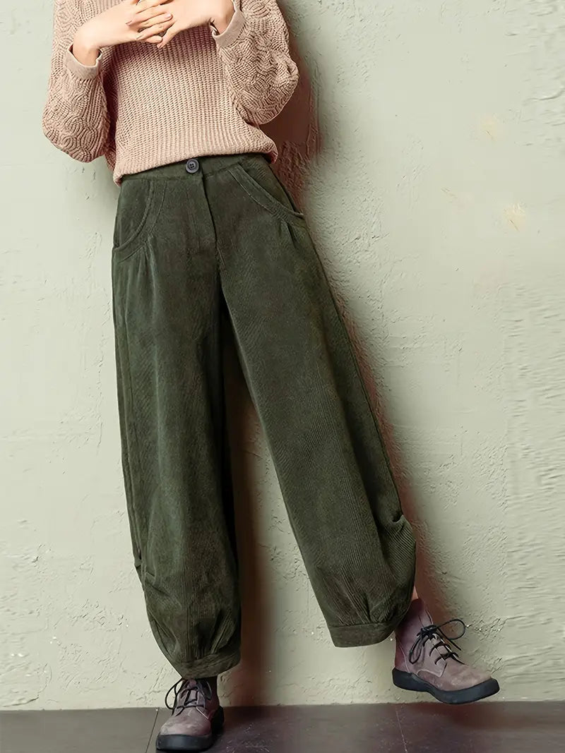 WW | Plissierte Corduroyhose