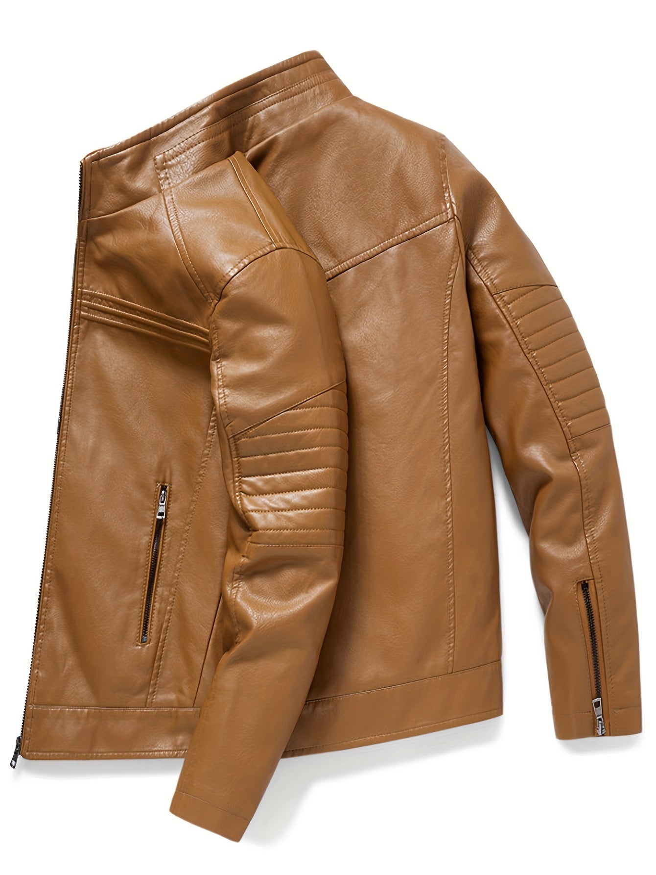 WW | Bequeme Lederjacke mit Stehkragen