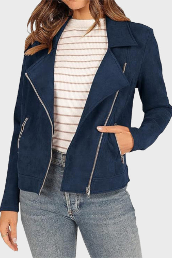 WW | Suede Cropped Biker Jacket