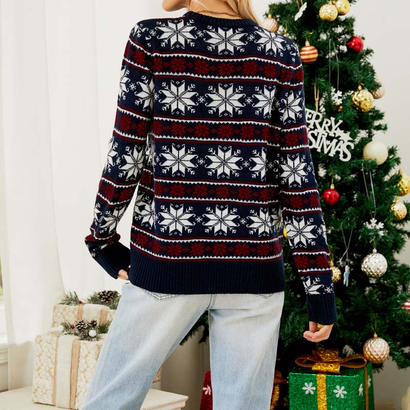 WW | Festlicher Weihnachtsstrickpullover für Damen mit Motiv