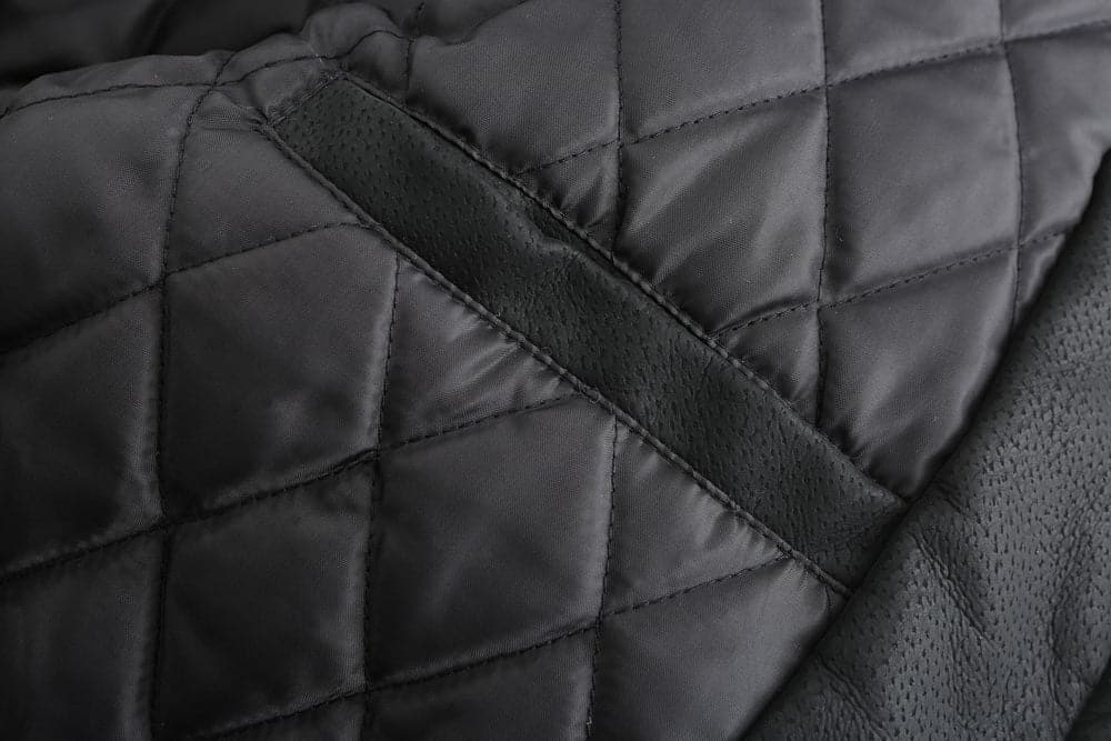 WW | Leder Look Jacke Kordelzug Kapuze Ge Quiltete Fütterung Reißverschlussverschluss Gerippter Saum