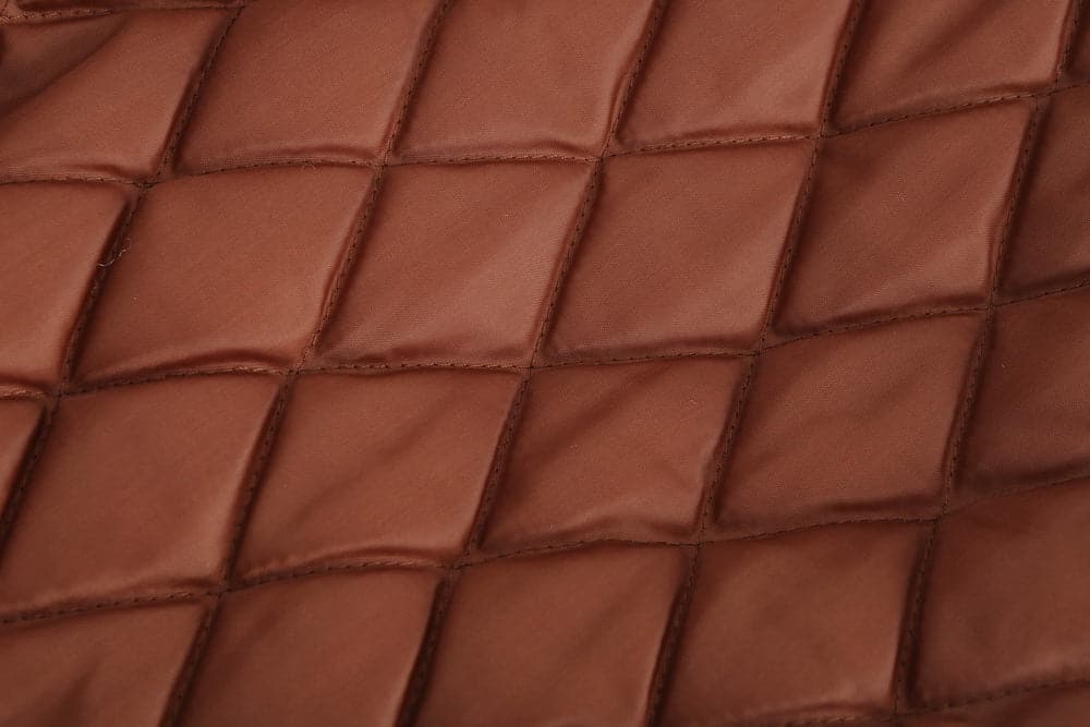 WW | Leder Look Jacke Kordelzug Kapuze Ge Quiltete Fütterung Reißverschlussverschluss Gerippter Saum