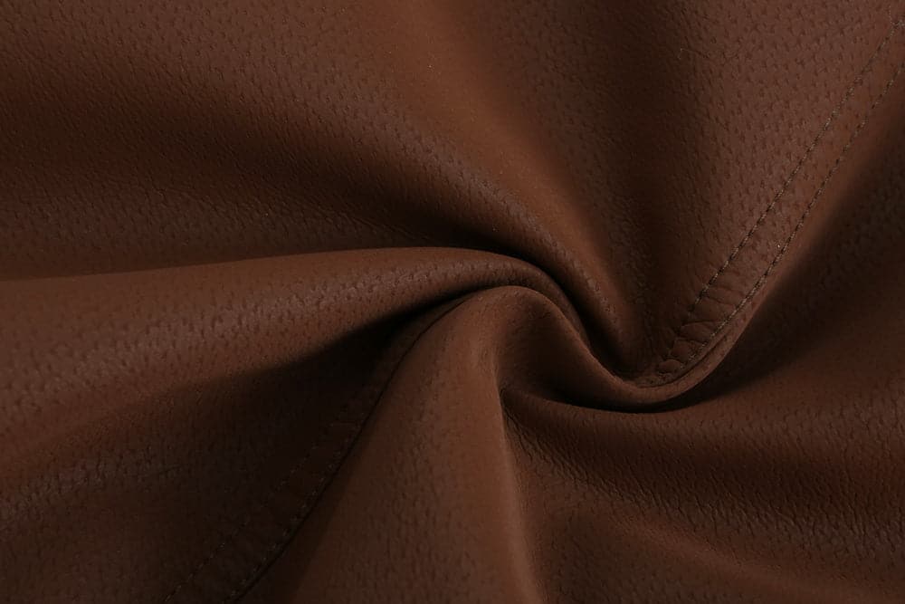 WW | Leder Look Jacke Kordelzug Kapuze Ge Quiltete Fütterung Reißverschlussverschluss Gerippter Saum