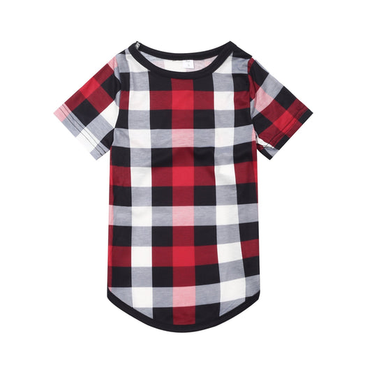 WW | Christmas We Are Family 2025 Letter Print Red & Black & Grey & White Plaid Family Matching Pajamas with Dog