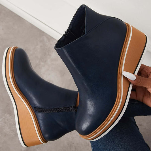WW | Women's Ankle Boots with Platform and Side Zipper
