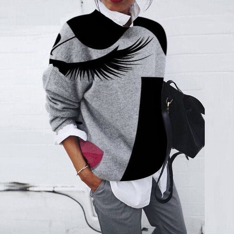 WW | Sweatshirt - Bequemer Schnitt - Grafikdruck - Langärmliger Rundhalsausschnitt
