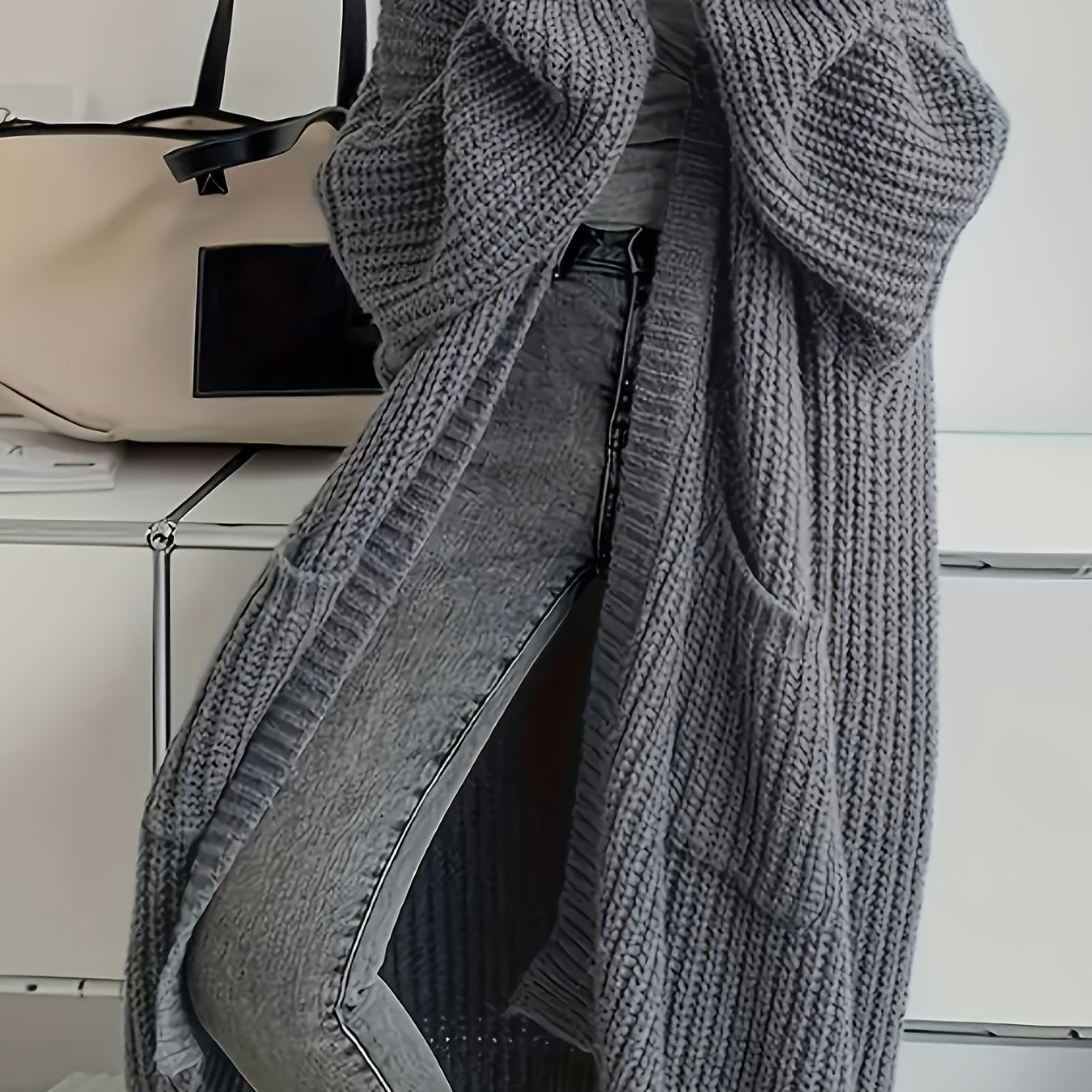 WW | Cozy knit cardigan with belt for women