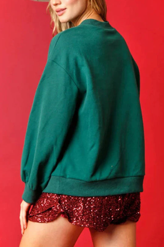 WW | Weihnachts Süßigkeitenhaus Pailletten Lässiger Lockere Pullover
