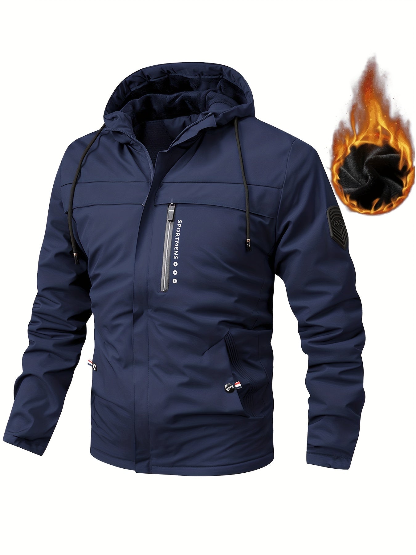 WW | Men's Fleece Hooded Jacket For Outdoor Activities - Perfect for Outdoor Activities