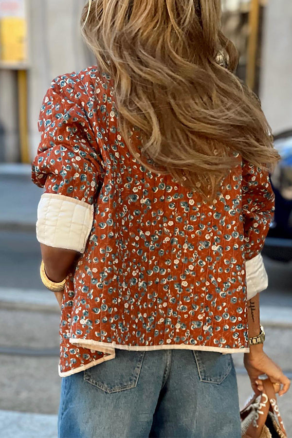 WW | Cotton Floral Contrast Cotton Jacket