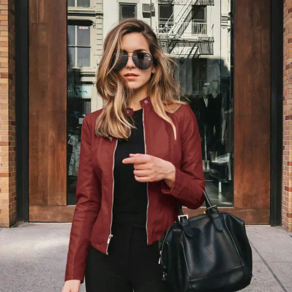 WW | Elegant Italian leather biker jacket