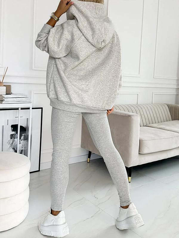 WW | Women's 3-piece Sport Suit with Loose Hoodie and Slim Pants