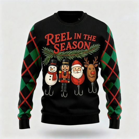 WW | Klassisches Weihnachtsmuster Design - Maximalistischer Weihnachtsdruck Hässlicher Pullover