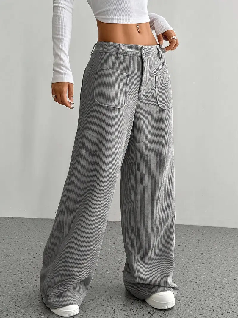 WW | Wide-leg corduroy trousers