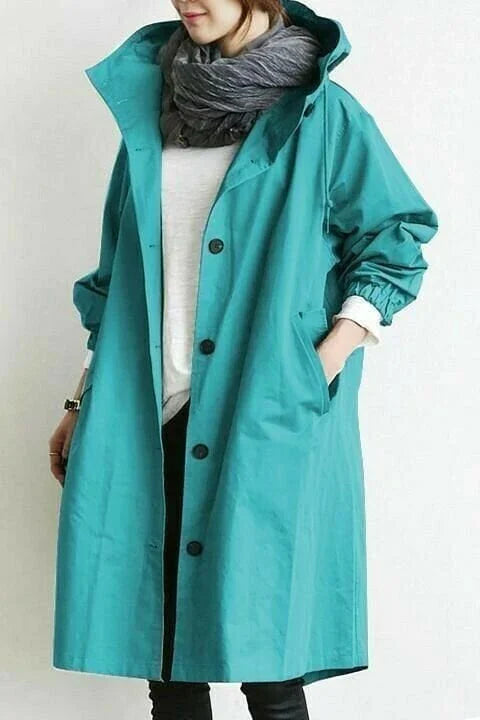 WW | Übergroße Kapuzen-Windbreaker-Regenjacke