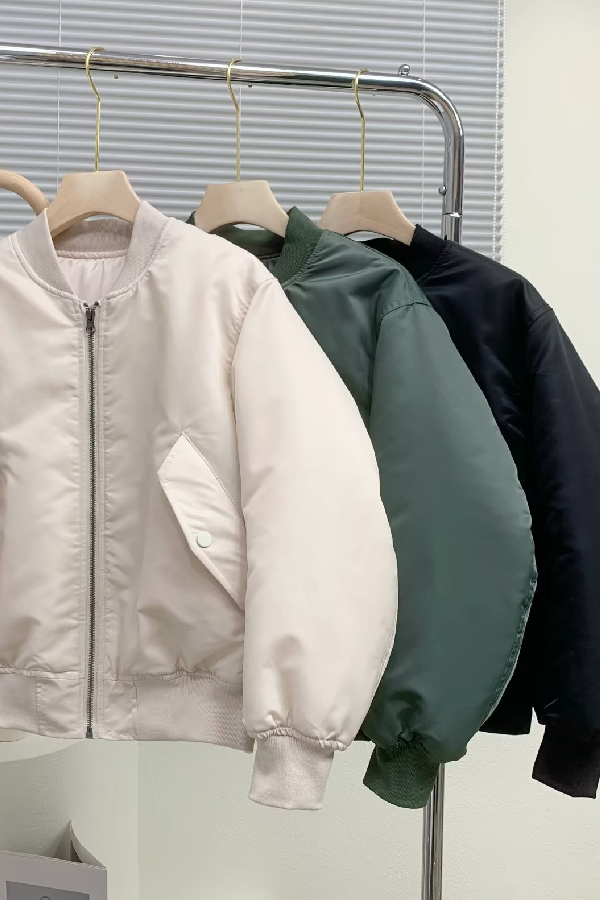 WW | Kragen Verdickte Einseitige Flugjacke Baseballjacke