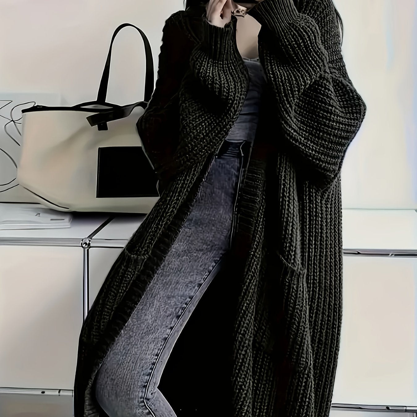 WW | Cozy knit cardigan with belt for women