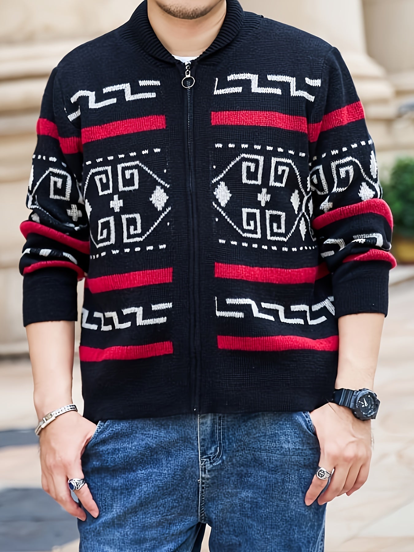 WW | Lässige Herren-Strickjacke mit Reißverschluss
