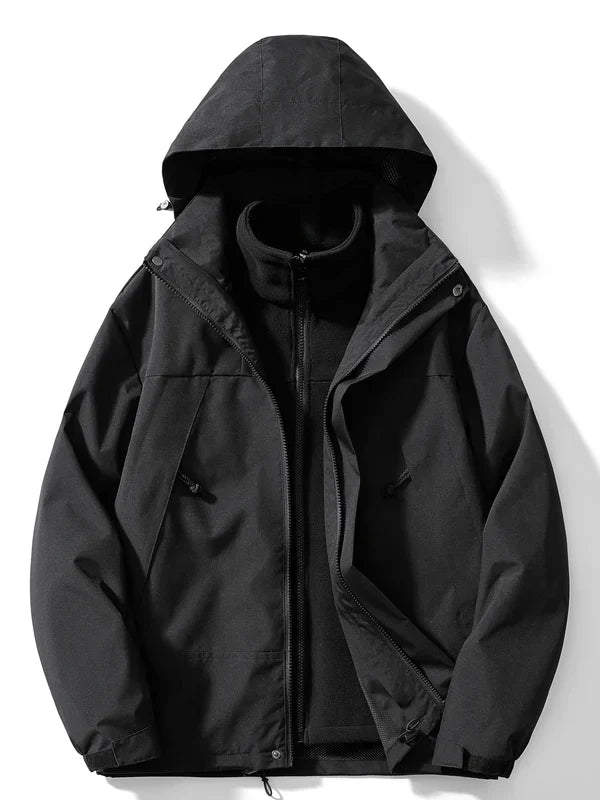WW | Winterjacke mit Kapuze 3 in 1 für Frauen, perfekt für Outdoor-Aktivitäten
