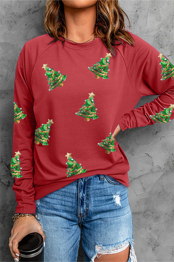 WW | Sequin Christmas Graphic Pullover Sweatshirt